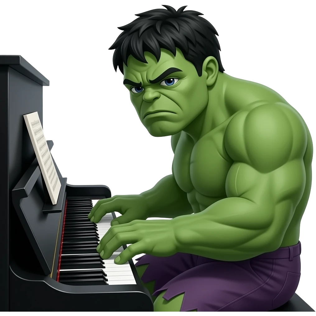 sad hulk playing piano emoji