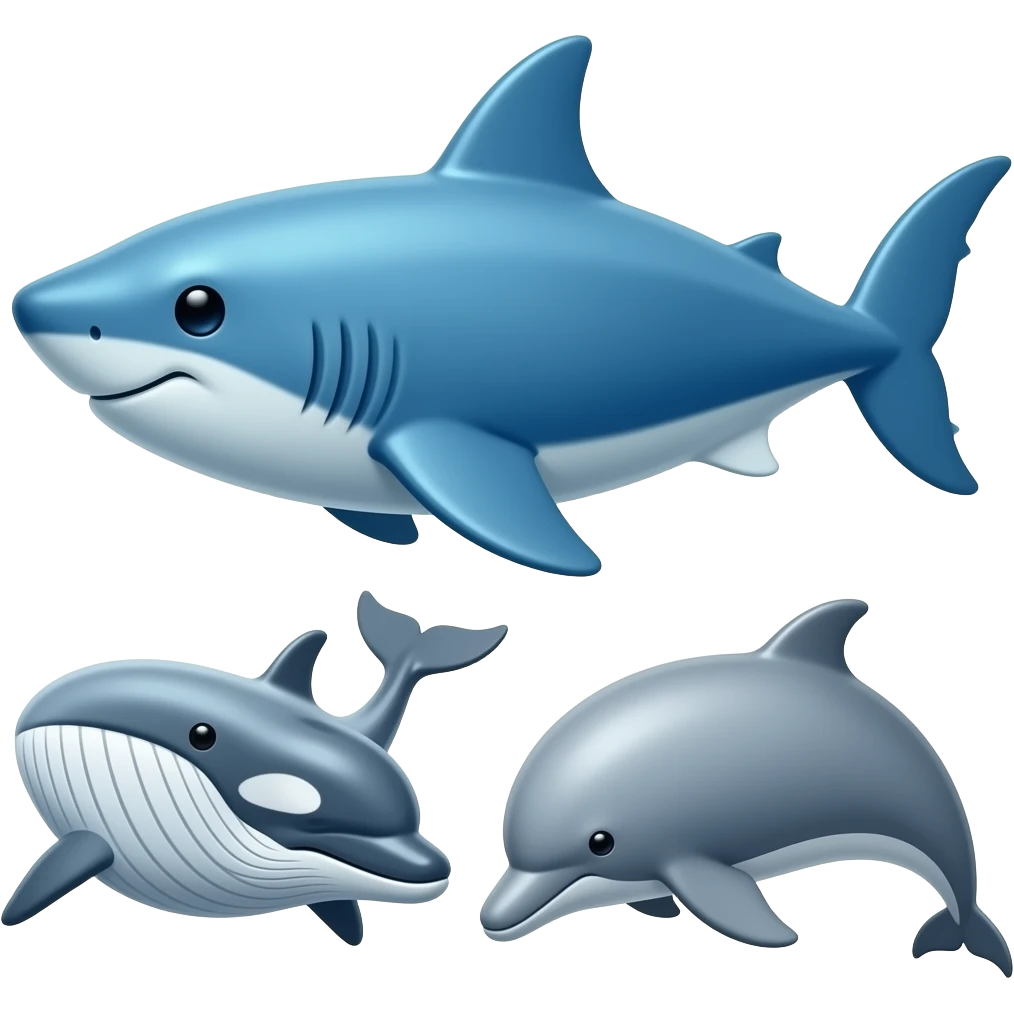 Blue shark-whale-orca-dolphin-hybrid emoji