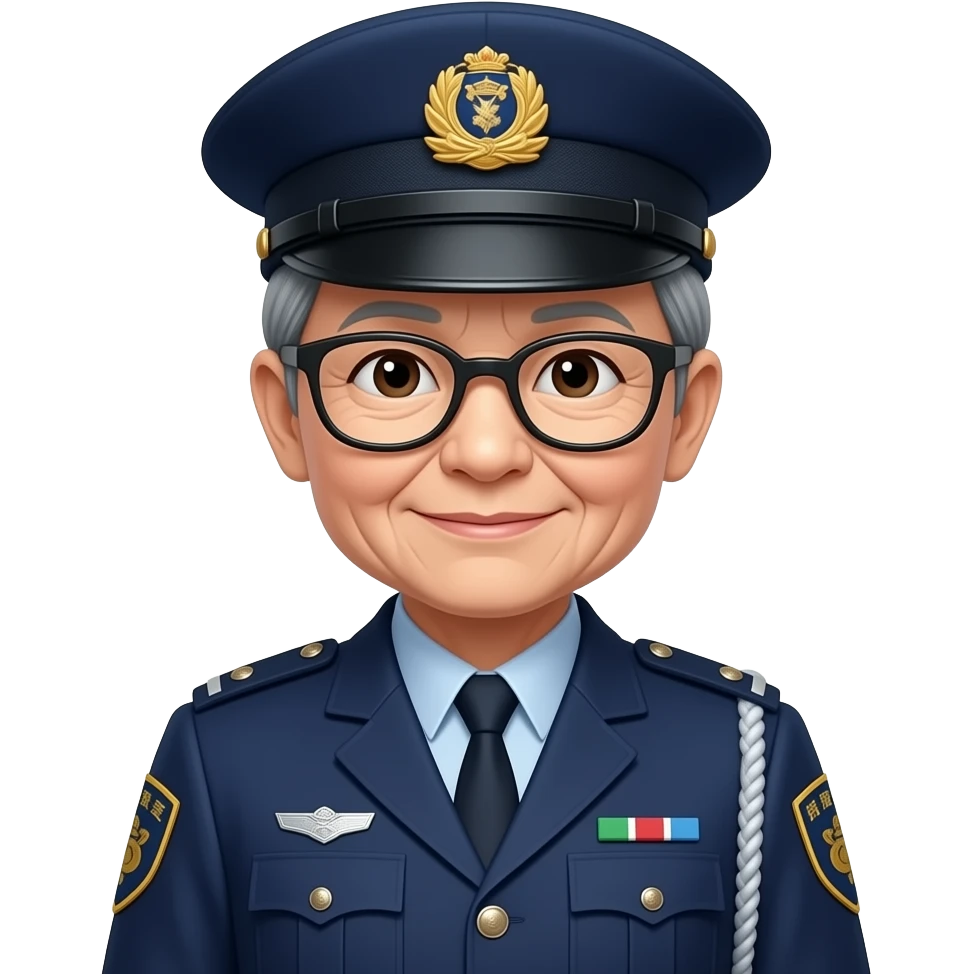 japan grandma  Inspector wearing a japan uniform emoji