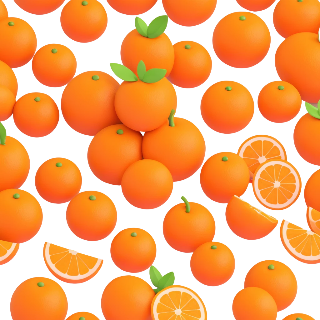 simple orange fruit, 3D with soft shadows, no text emoji