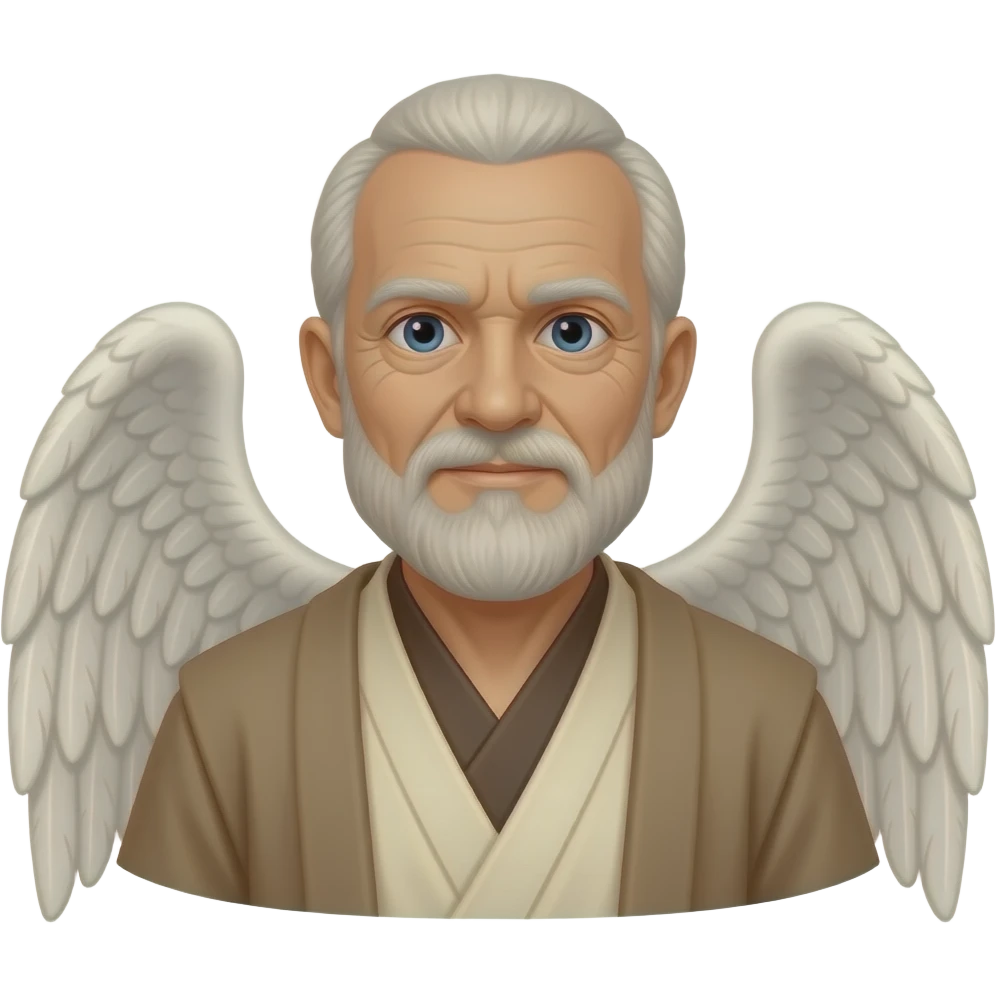 Obi wan kenobi with toga and angel halo and angel wings emoji
