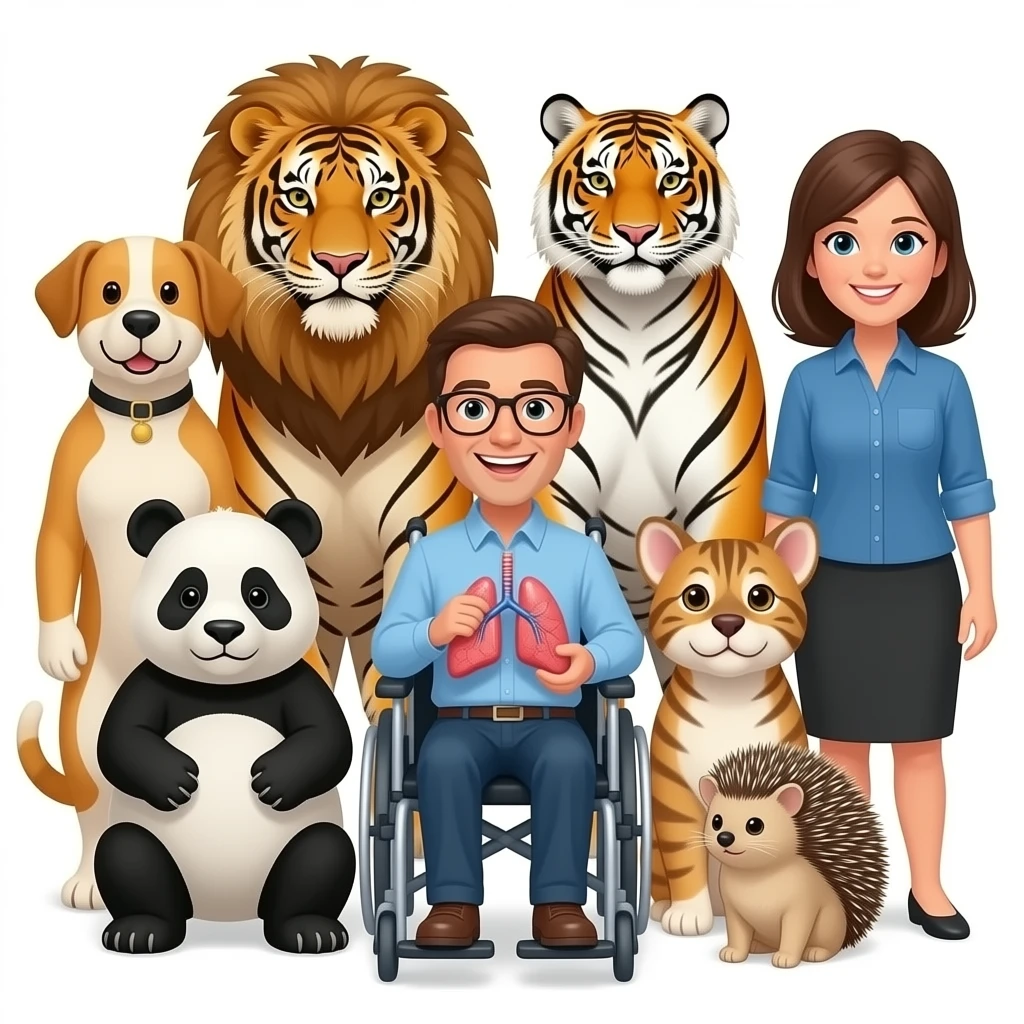 🦁🐯🐱🐶🐨🐼🧑‍🏫👨‍🏫👩‍🏫🏭🦔👨‍🦽 [laugh] lungs 🫁🤓 I am smart lungs emoji