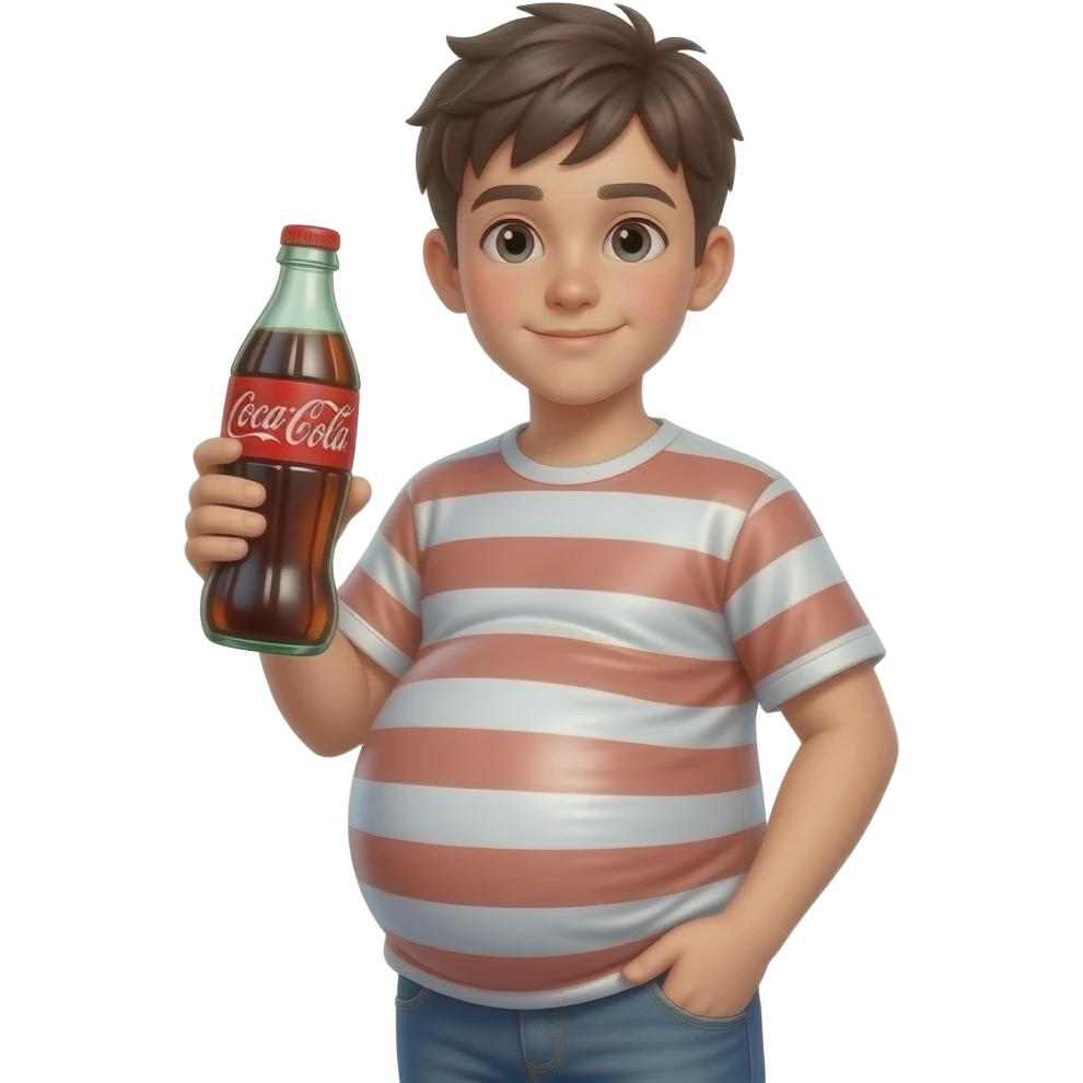 Zrób chłopak 14 latek z cola brzuchem🫄🏼 brzuch ma kształt jak balon + twarty brzuch + super ekstremalnie ogromny brzuch i trzyma coca-cole emoji