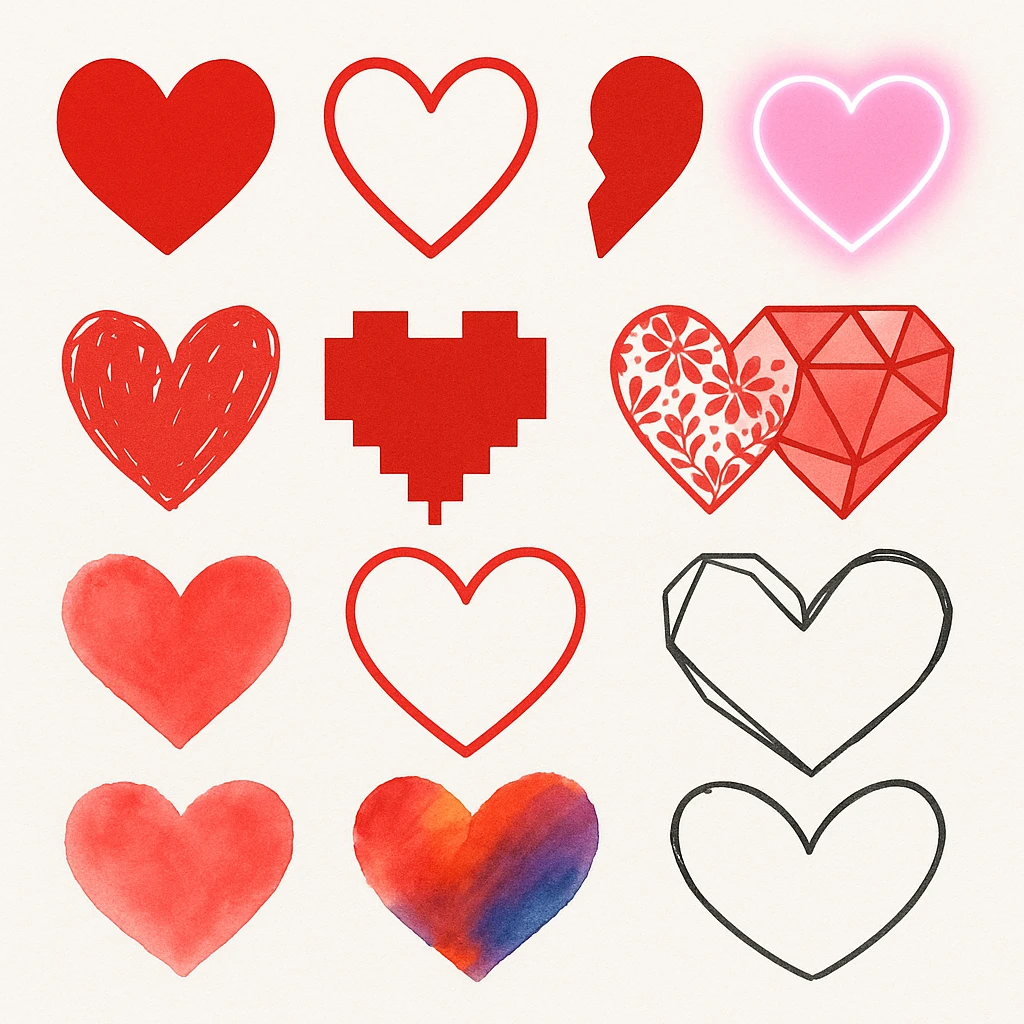 show more heart styles  emoji