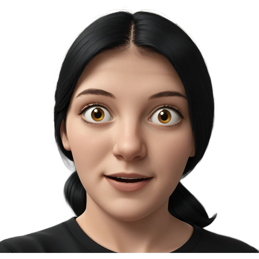 smiling girl in black shirt emoji