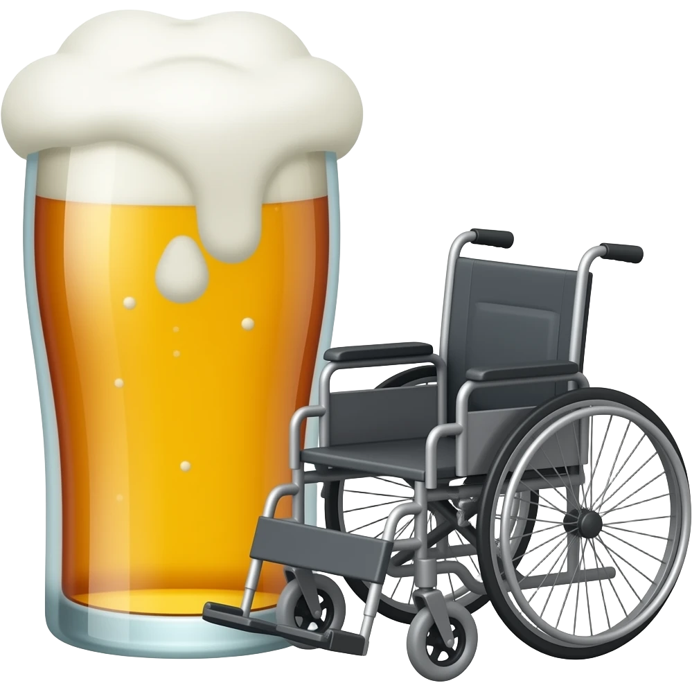 Você vai criar uma cadeirinha de roda e do lado um lacre de cerveja grande encostada nela sabe emoji