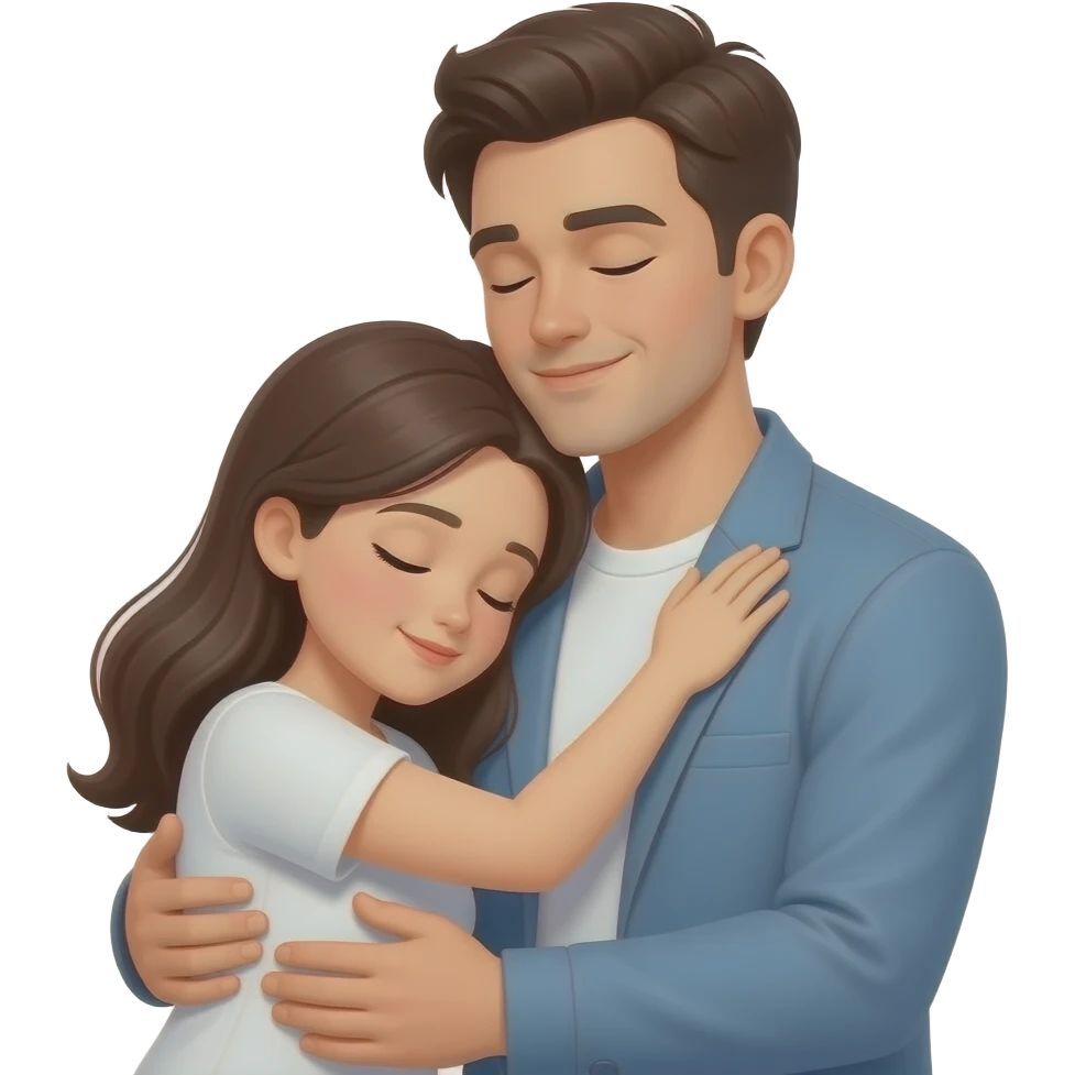 Sleep on boyfriend hug emoji