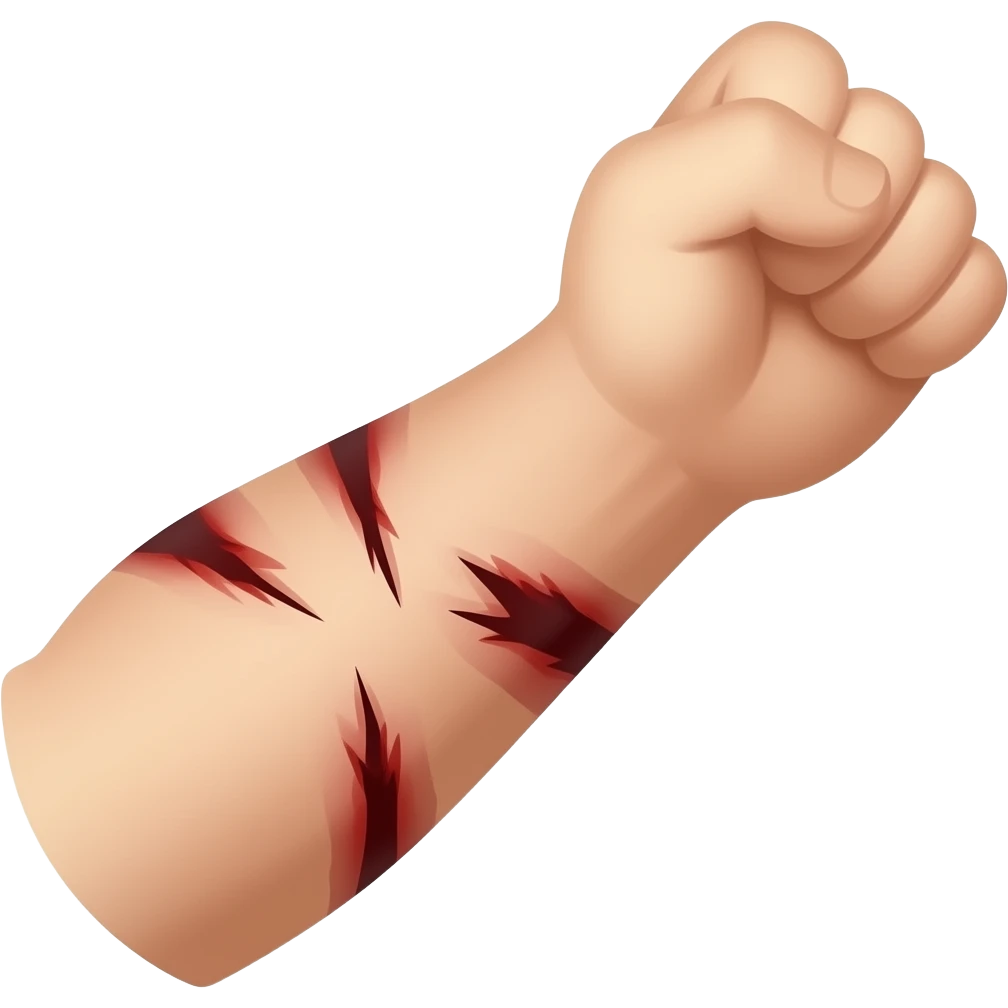 Forearm with bleeding cuts emoji