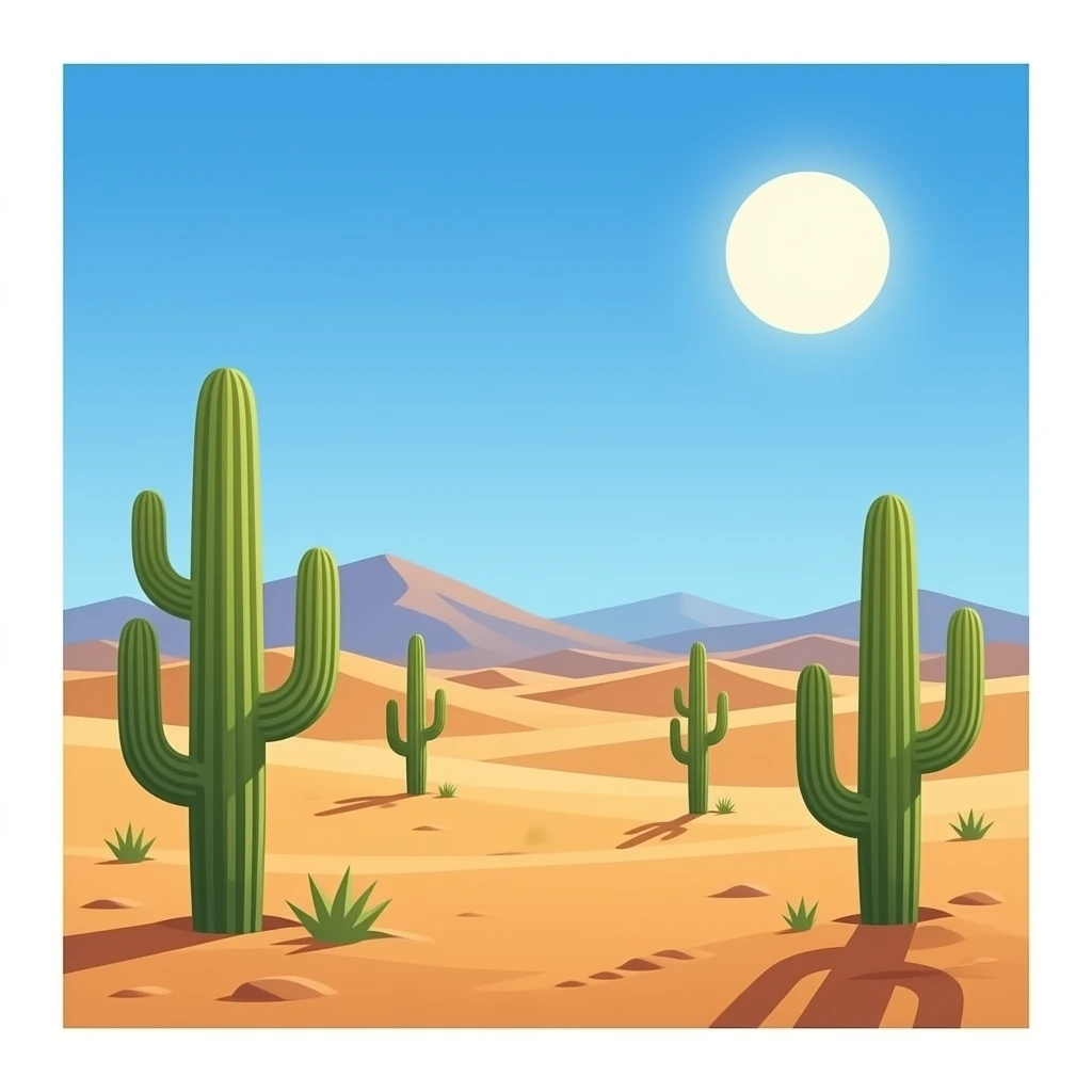 CREA UN EMOJI DE UN desierto en png emoji