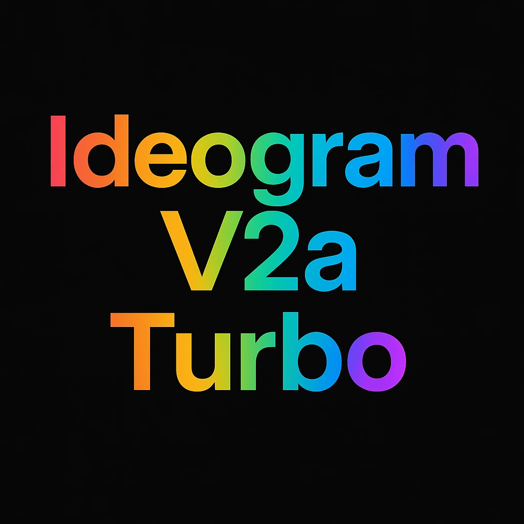 make a colorful text of "Ideogram V2a Turbo", black background emoji
