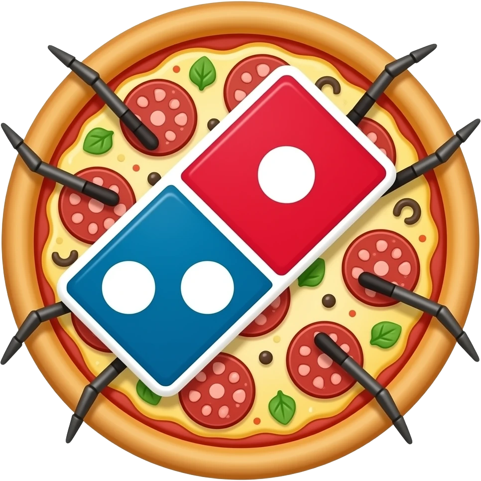 Domino's with spiders legs emoji