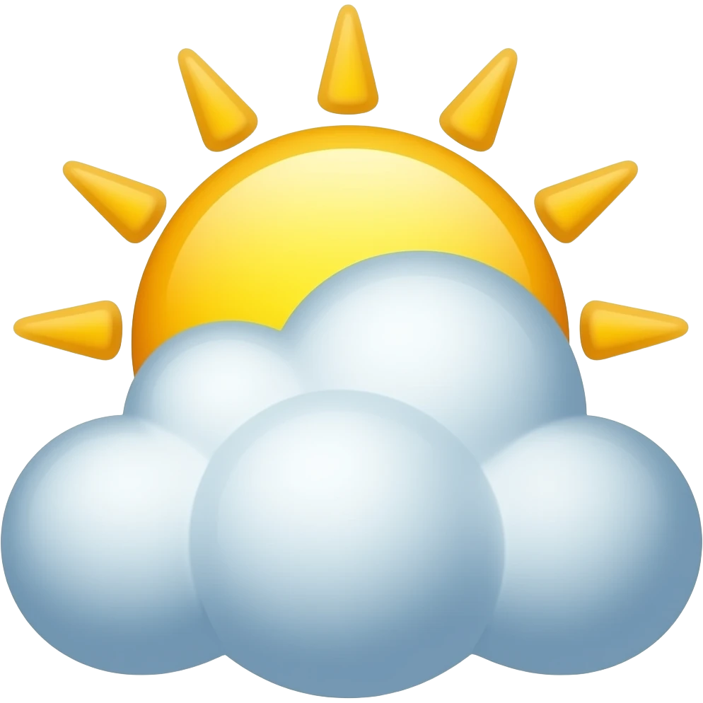 sun shinning from behind carton style cloud without background emoji