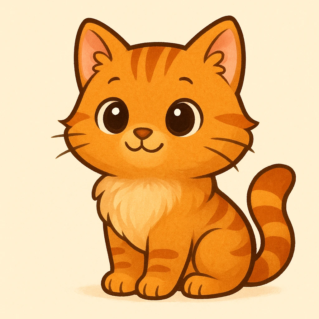 orange cute cat emoji