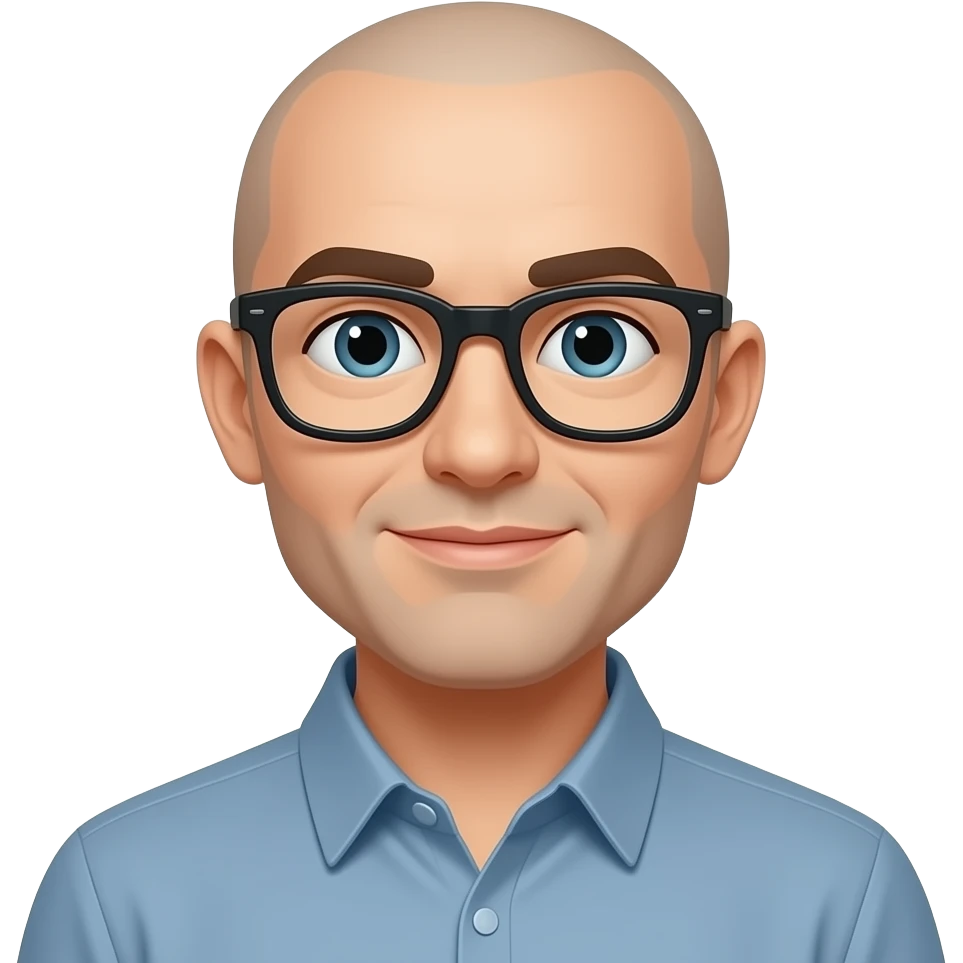 Gözlüklü ve kel olsun emoji