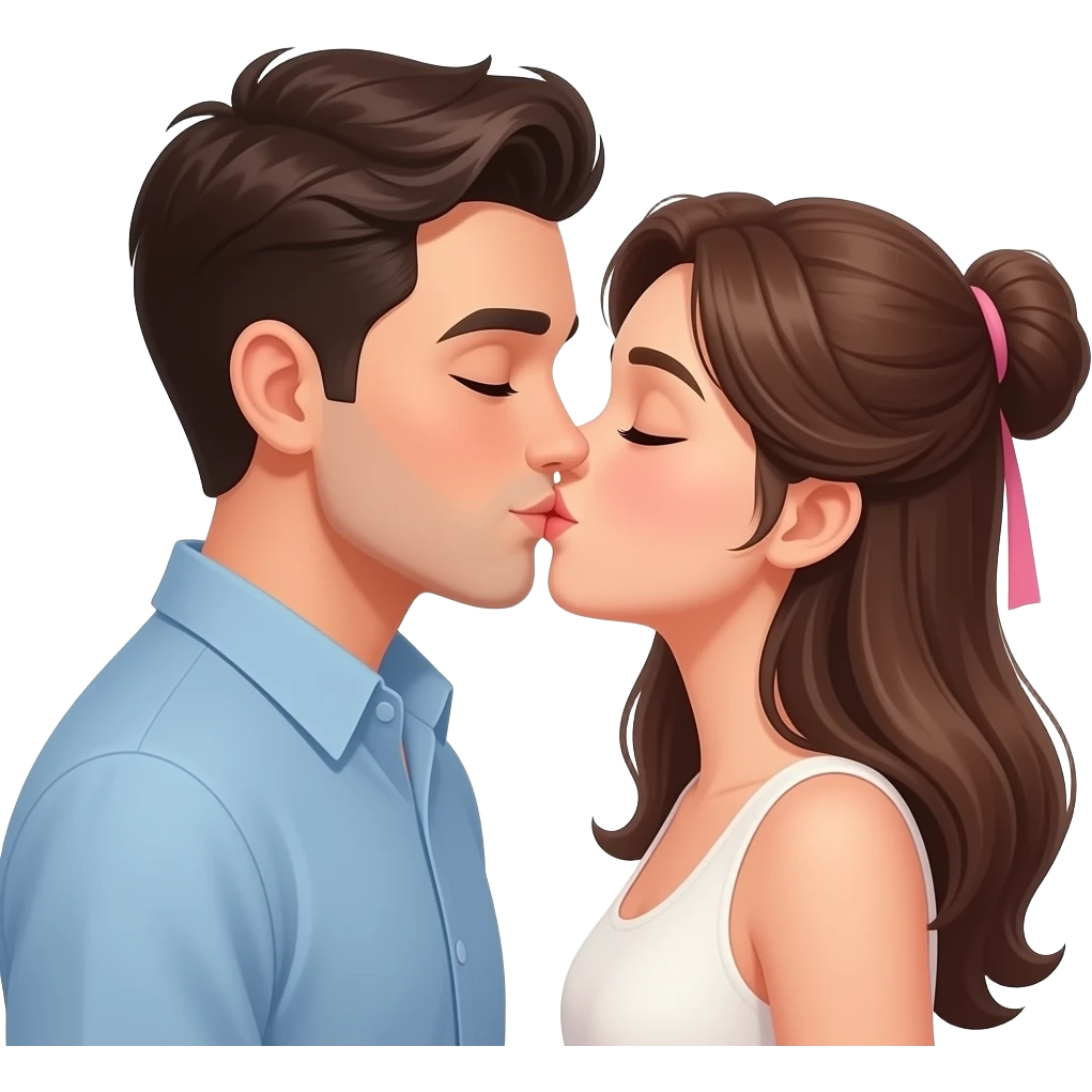beautiful couple kissing emoji