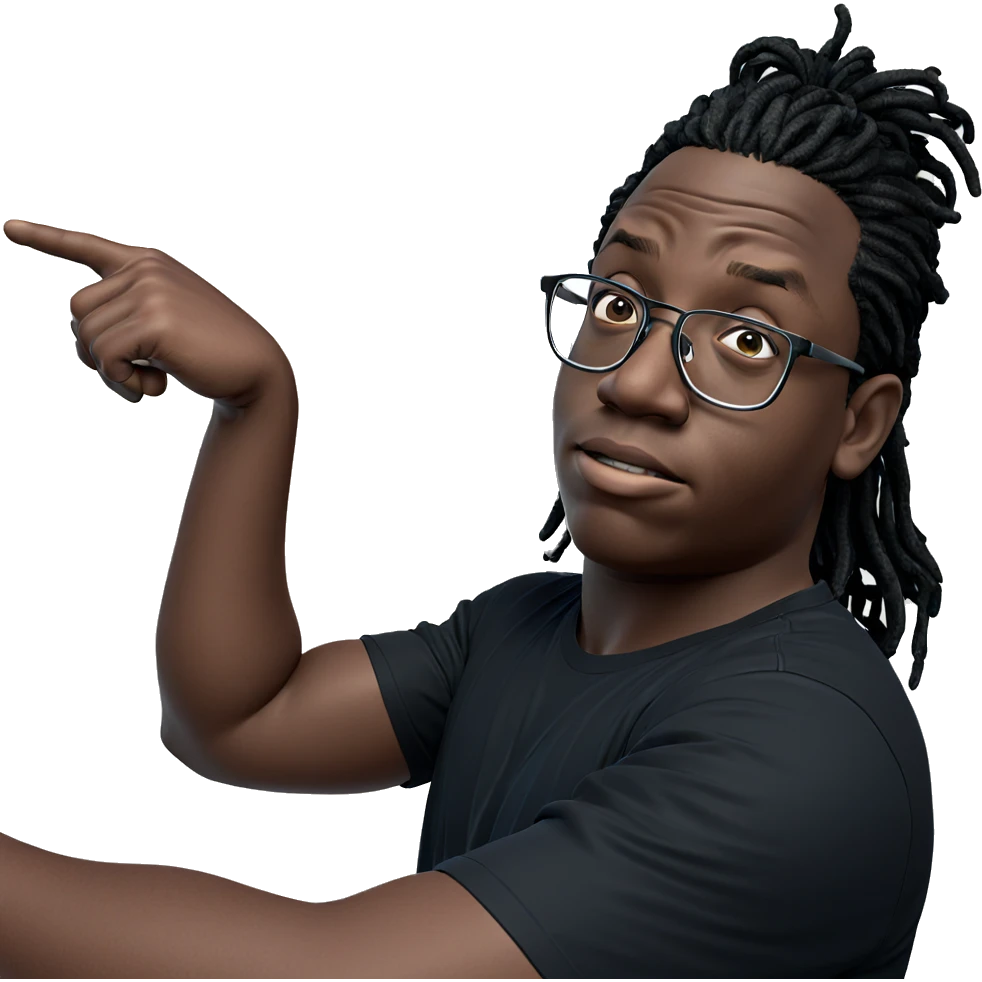 pointing male with glasses emoji