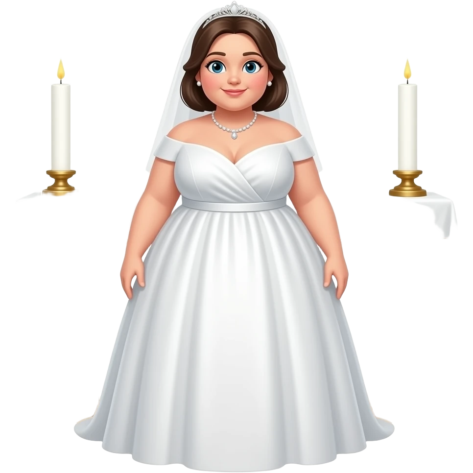 Fat woman wedding emoji