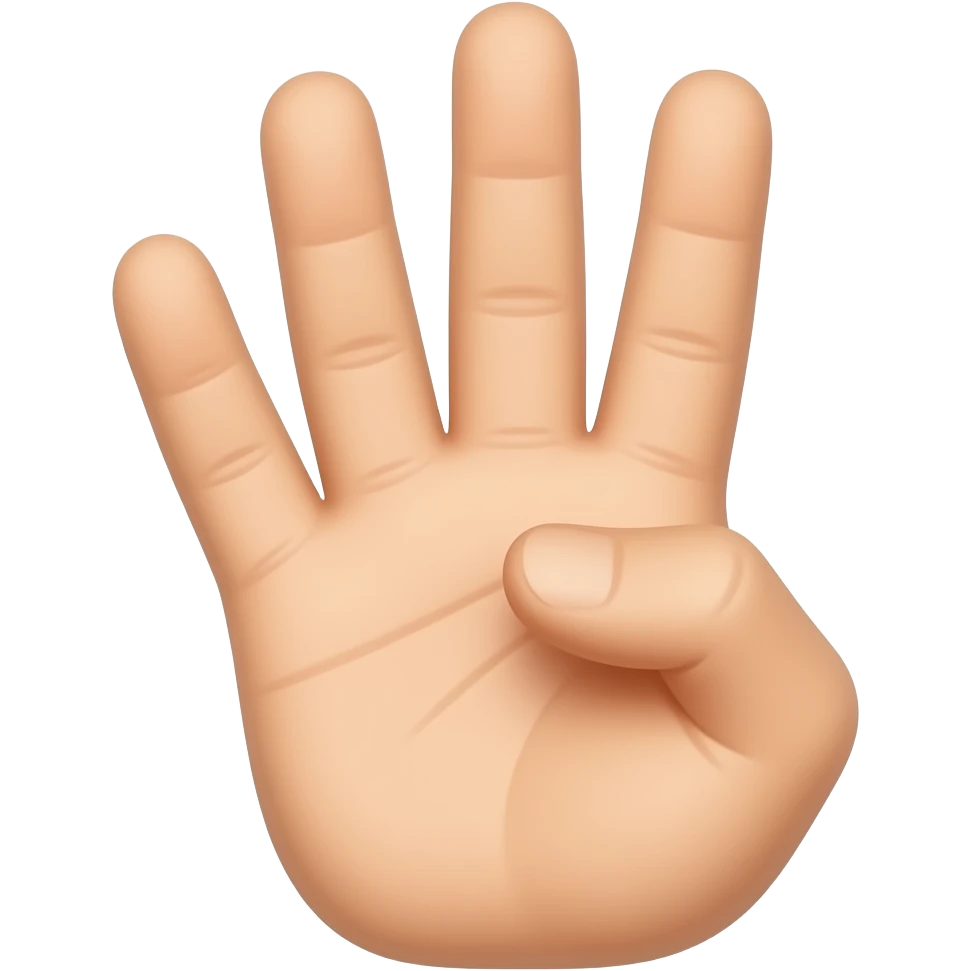 Mão três dedos emoji