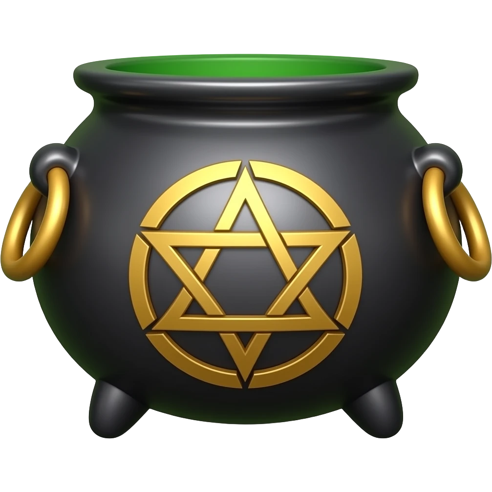 Witch cauldron pentagram emoji