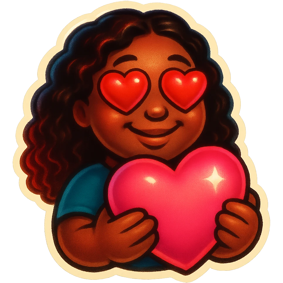 in love heart eyes 
holding a pink heart  emoji