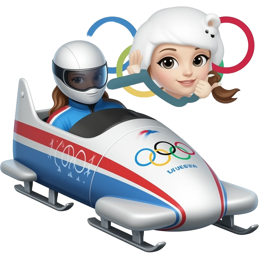 USA Olympic Bobsled with female inside emoji