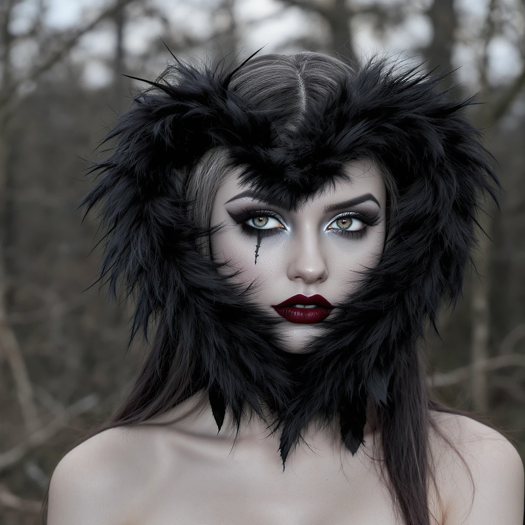 gothic heart with black feathers, professional photography style emoji
