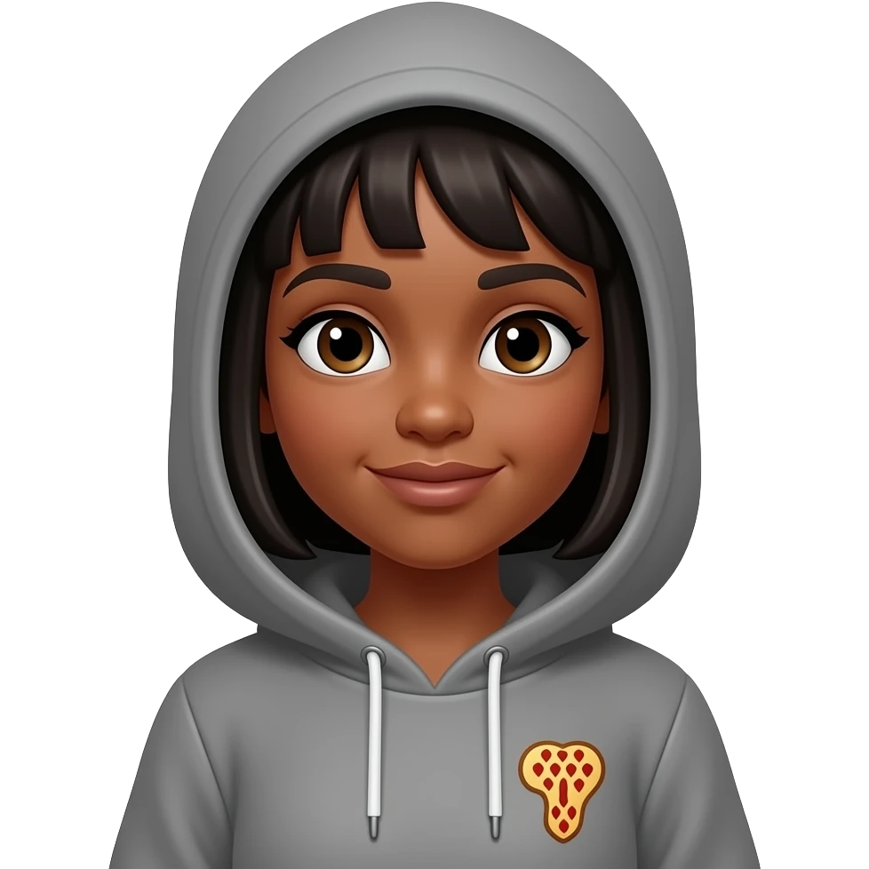 a black girl with a pick hoodie emoji