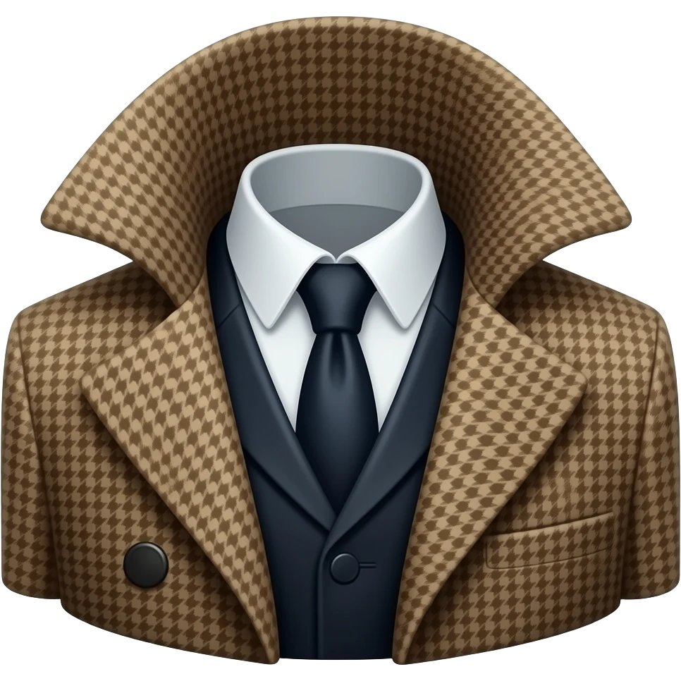 sherlocks holmes coat from collar upwards up no body emoji