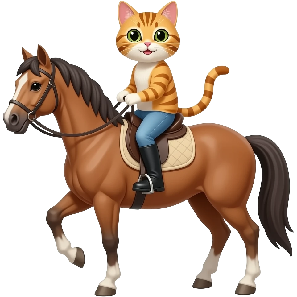 cat riding a horse emoji