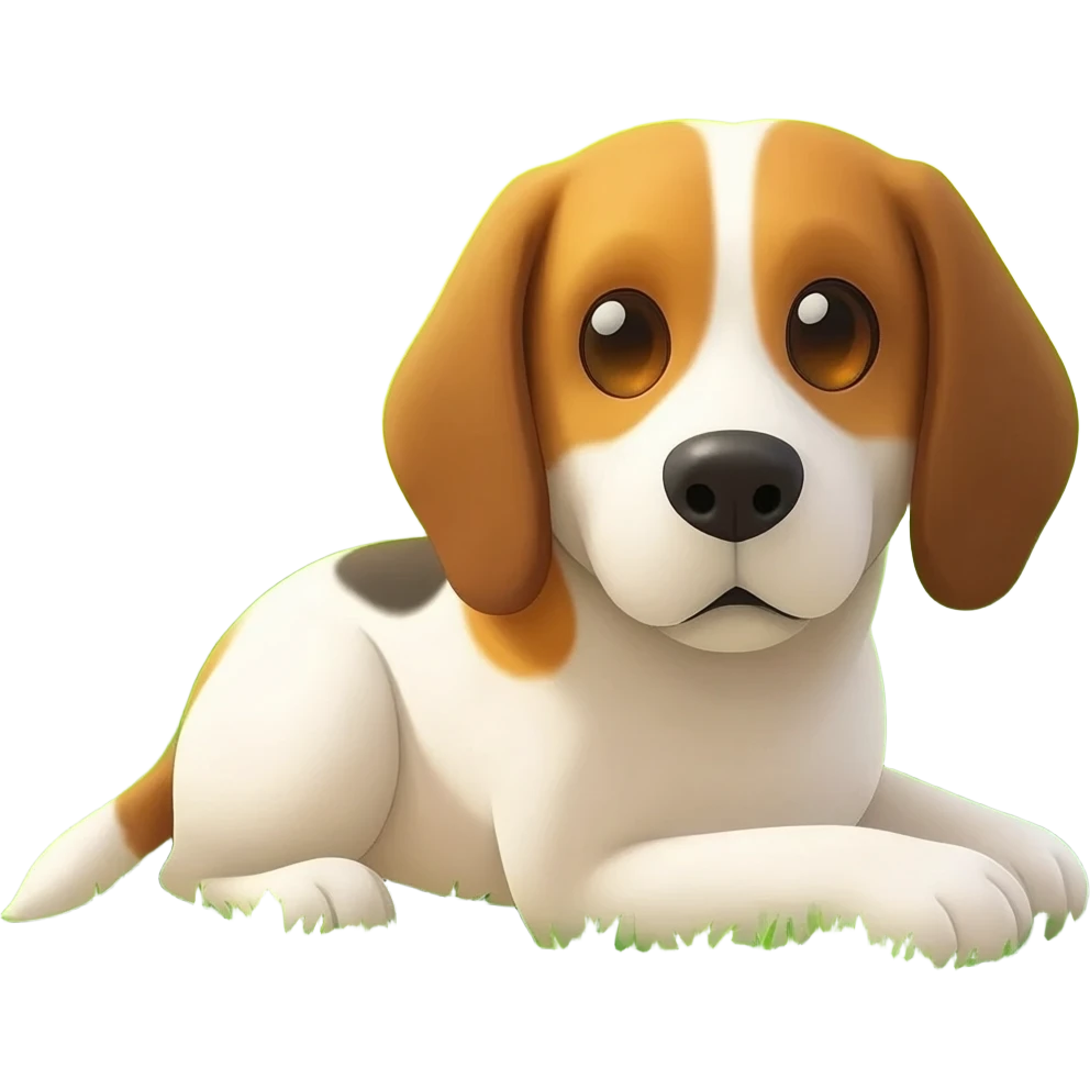 a dog that is hot in the sun on the lawn emoji