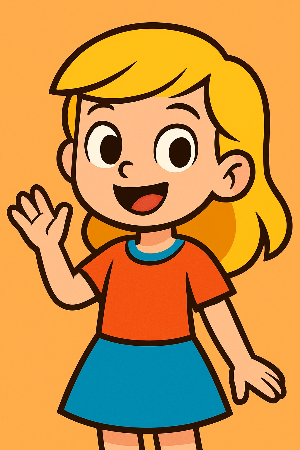 blonde girl, vibrant cartoon style emoji