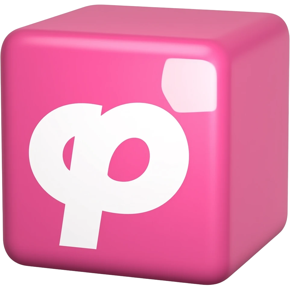 pink letter building block emoji