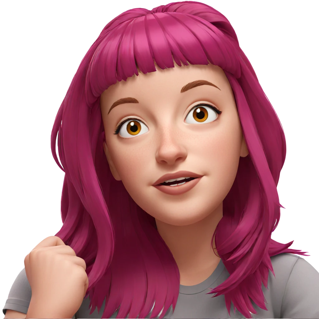 portrait of a girl with pink hair emoji
