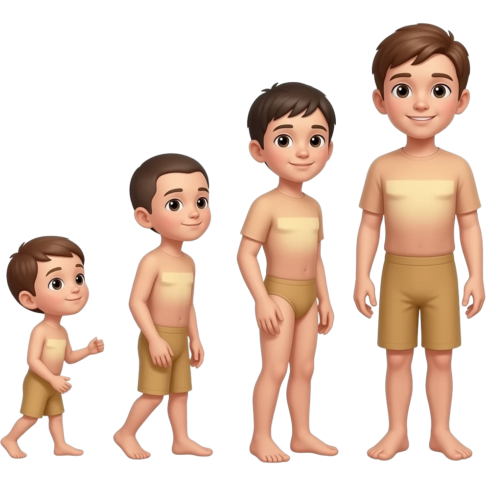 Boy naked evolution clothes emoji