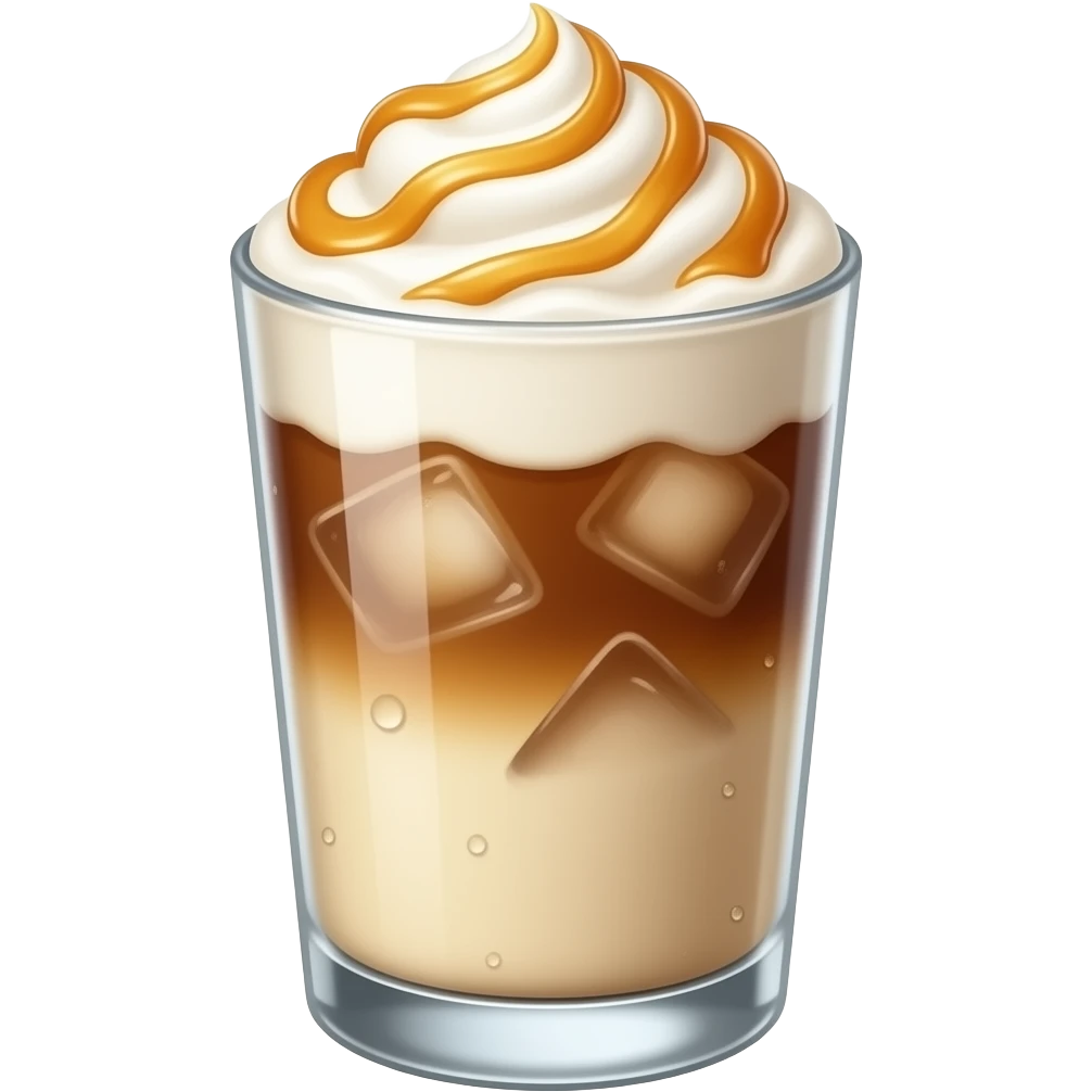 glass of iced caramel macchiato emoji