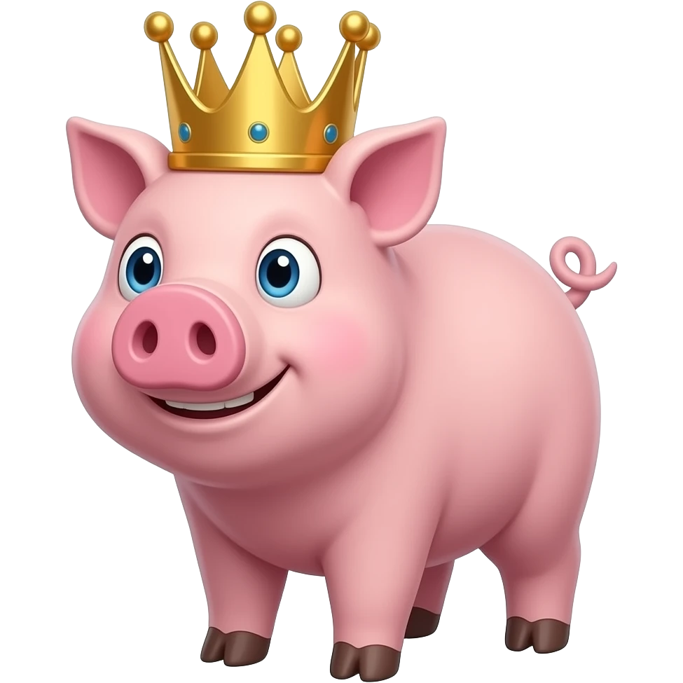 Technoblade minecraft pig with crown emoji
