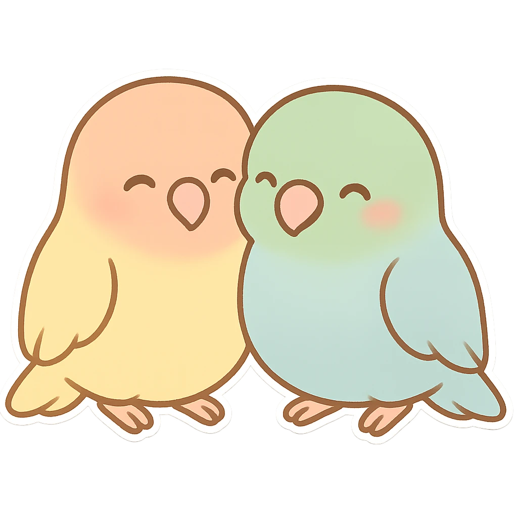 pastel lovebirds pair emoji