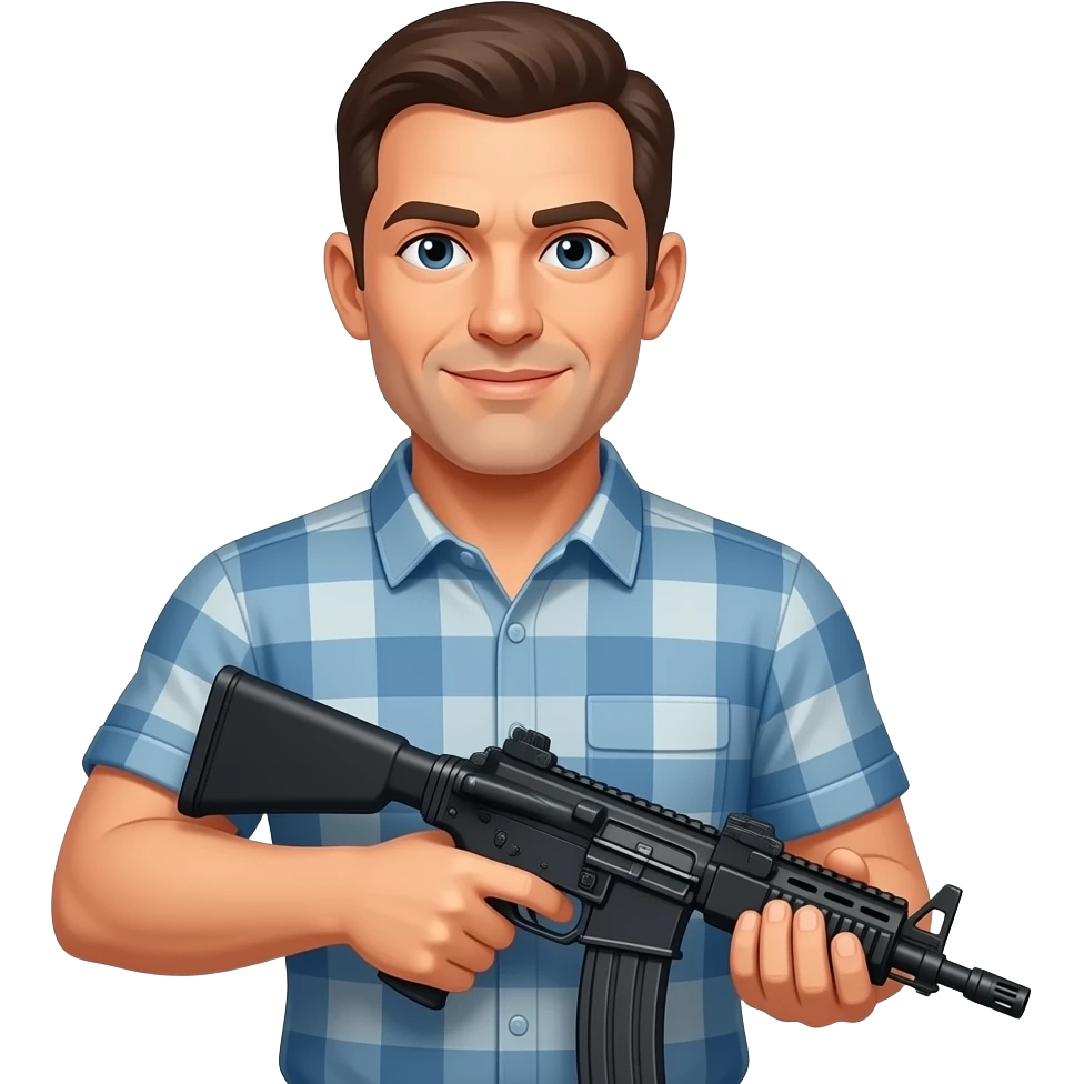 a man holding a machine gun emoji