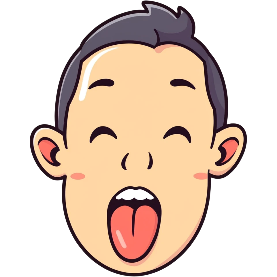Man with tongue out emoji