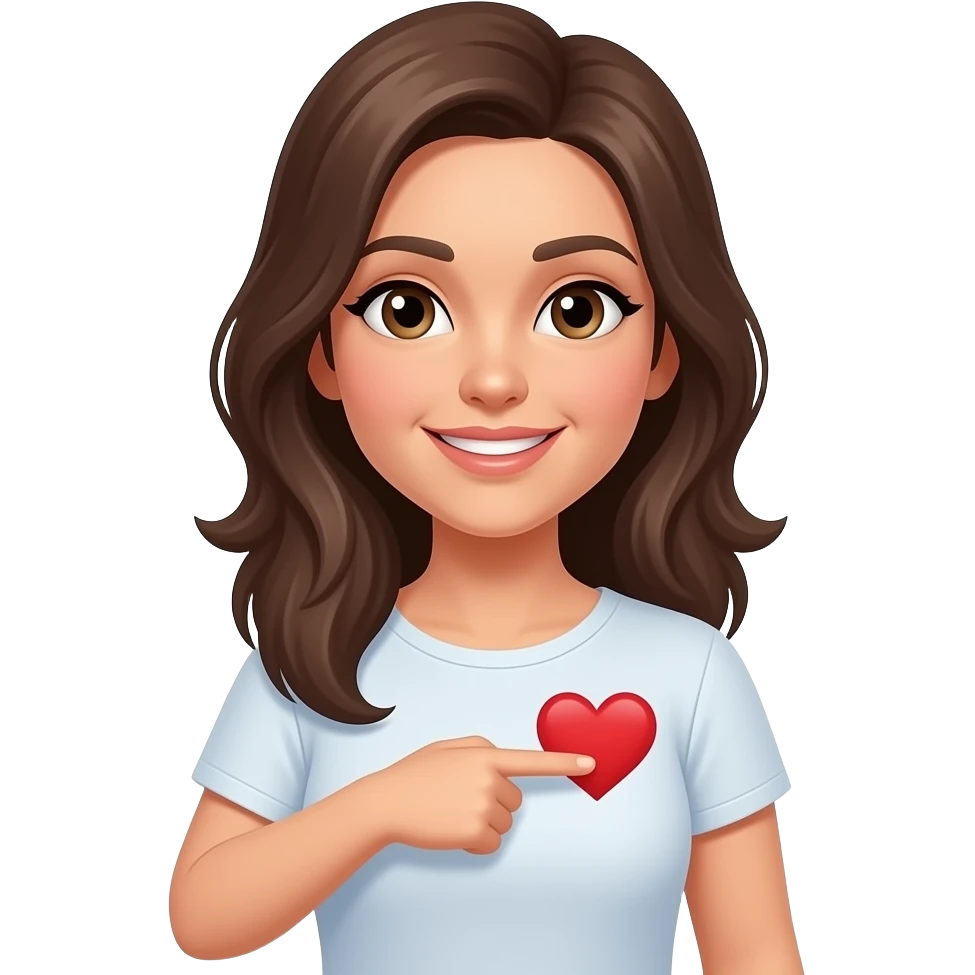 una mujer enseñando el dedo corazon emoji