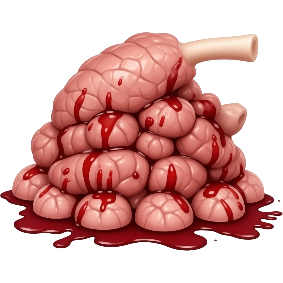 PNG 3D render iPhone emoji Bloody pile of guts emoji
