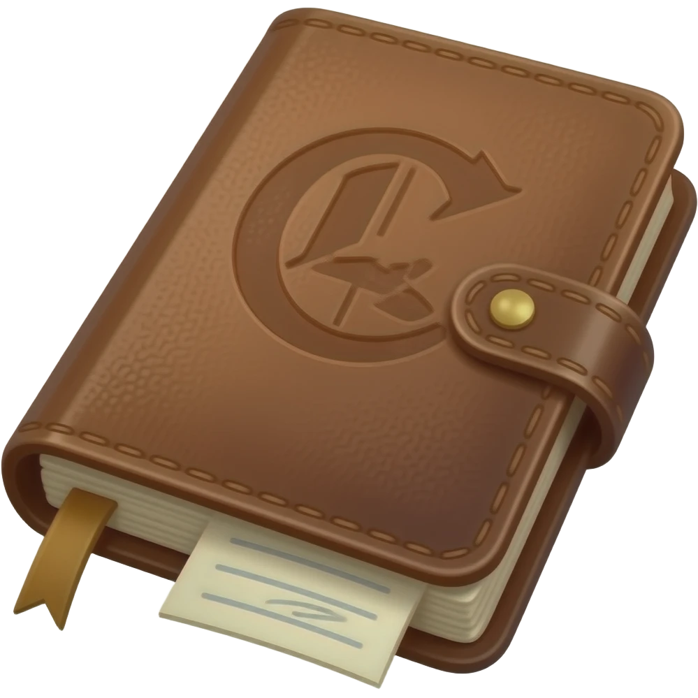 journal with CCG initials on front emoji