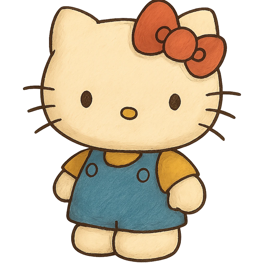 ghibli style Hello Kitty emoji
