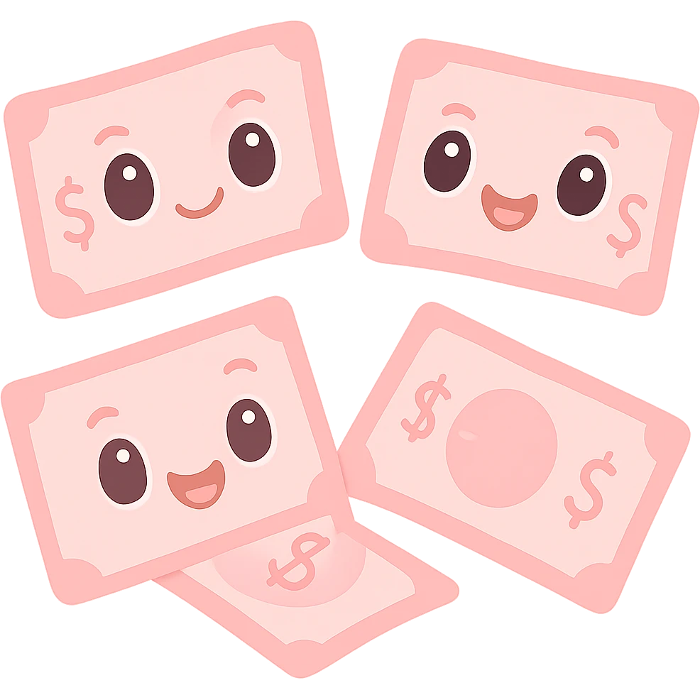 pink money, playful and cute, no text emoji