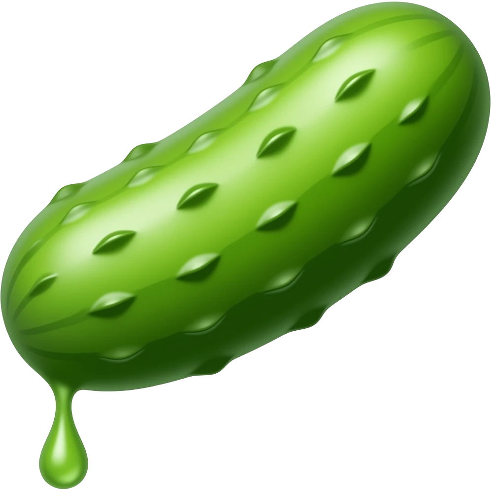 Dripping cucumber emoji