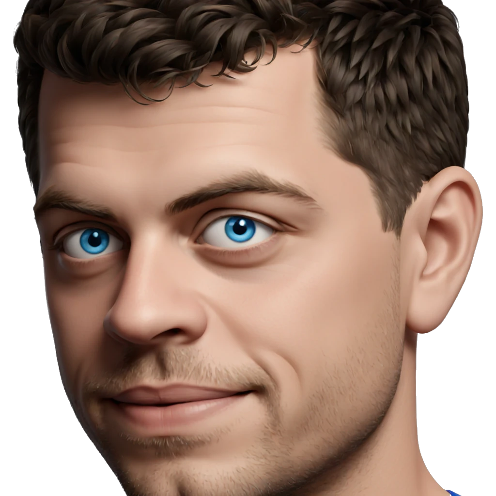 male portrait with blue eyes emoji