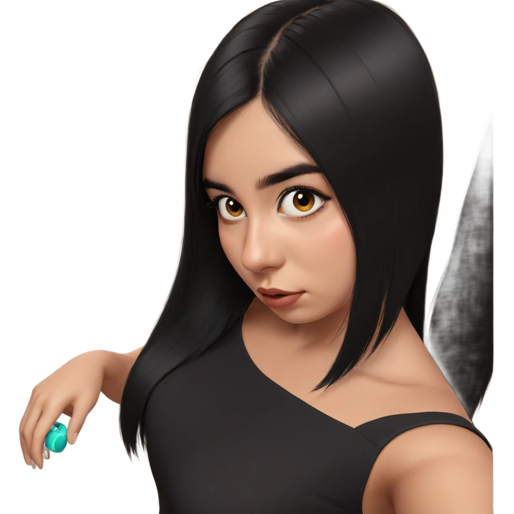 girl with black hair portrait emoji