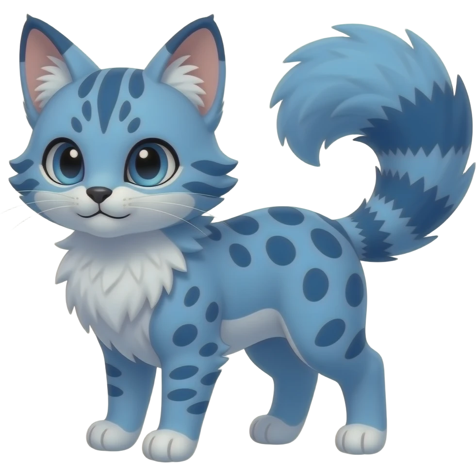 Blueberry-color-themed puffy fluffy thick bushy brownish soft realistic romantic vintage antique divine beautiful elegant pretty precious cute young youthful Fakémon-Pokémon-feline-Zeraora-Jolteon-serval-caracal-chinchilla-Minccino-Cinccino-Meowstic-rodent-hybrid-creature (full body) emoji