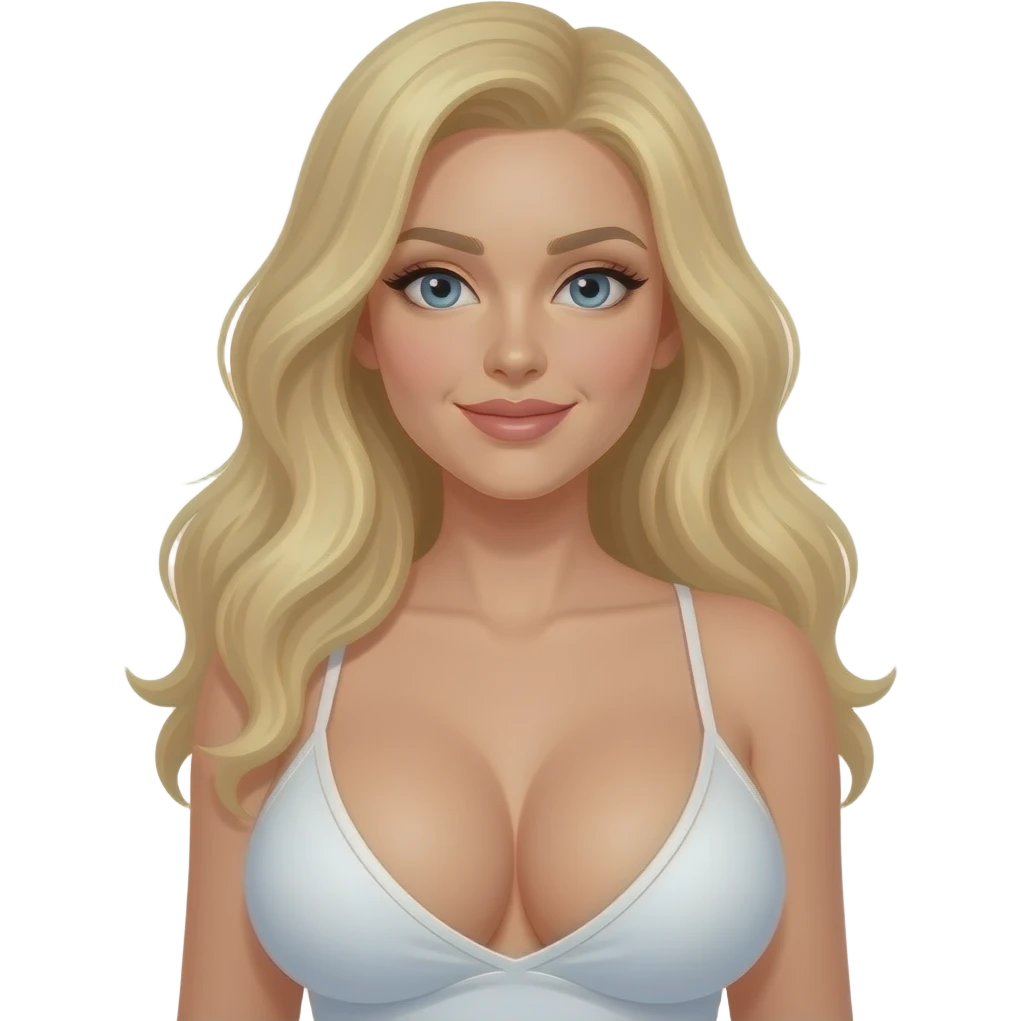 uzun saçlı çok büyük göğüslü sarışın kadın emojisi emoji