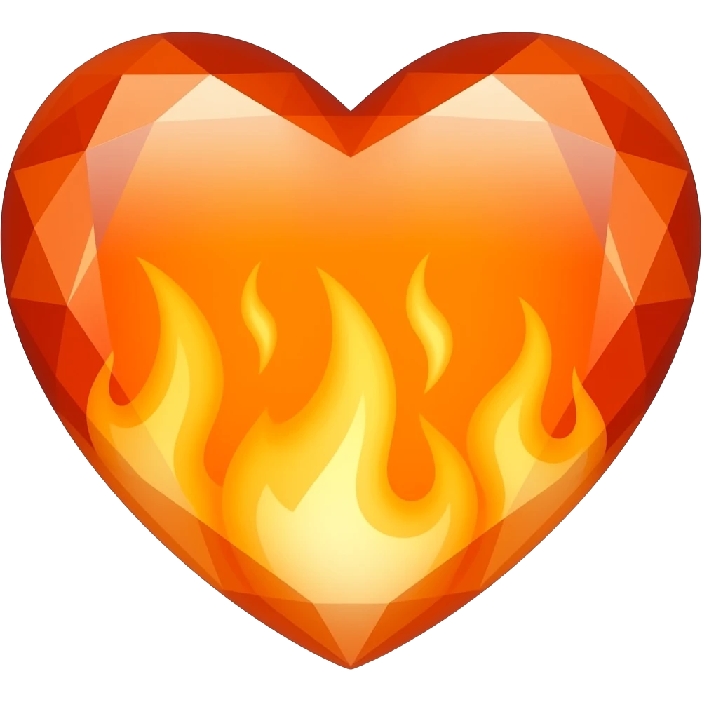 orange fire gemstone heart emoji